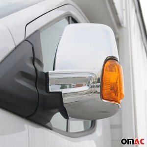 Ford Transit Mirror Cover - Omac - 2 Pcs - Chrome ABS Gloss Silver - 2015-2025